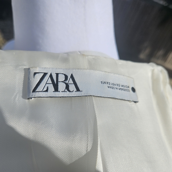 ZARA White Blazer Size XS Tailored Minimalist Formal Office Monochrome Neutral - Picture 4 of 11